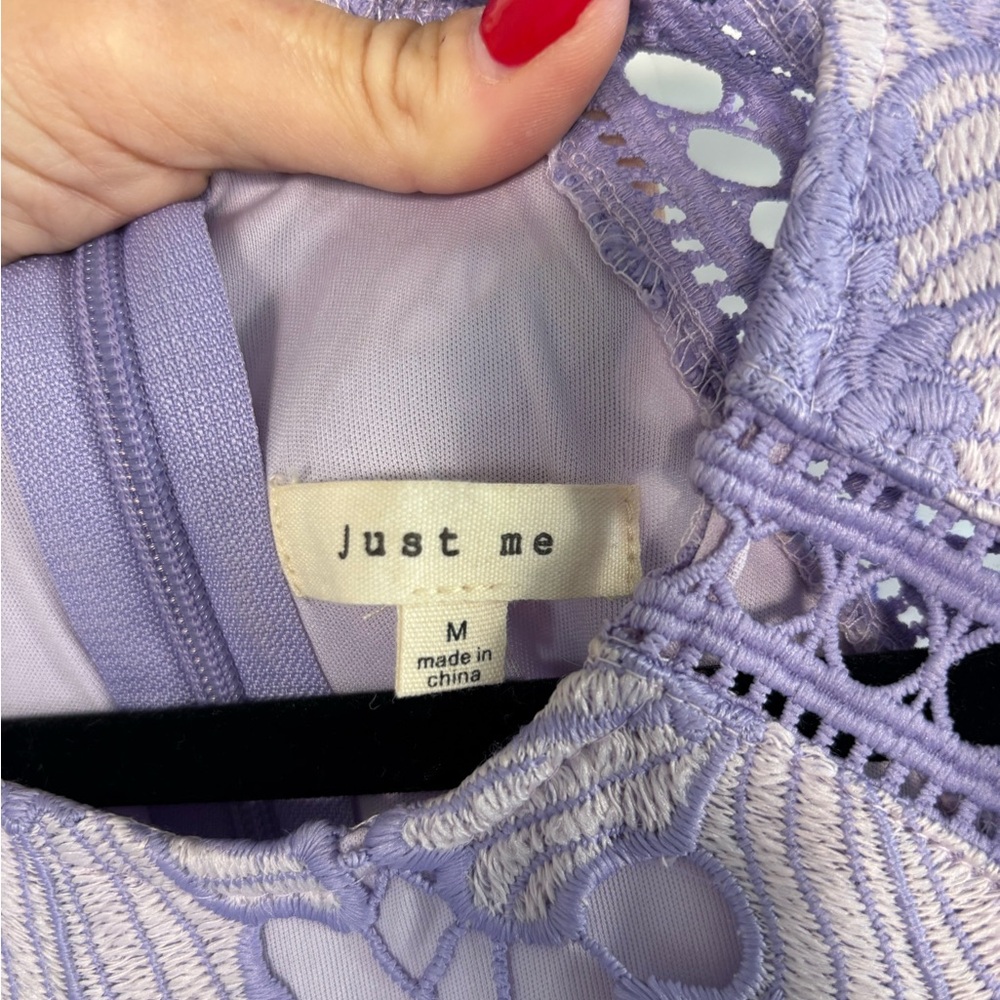 Just Me Women's Lavender crochet dress.